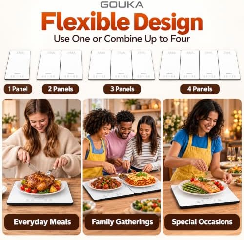 Food Warmers for Parties Buffet Electric Warming Tray (White-611064) in White, alternate view 5