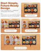 Food Warming Mat 25.2x16 - Extendable Roll-Up Electric Warming Tray with 7 Temp Settings, 99H Timer, alternate view 4