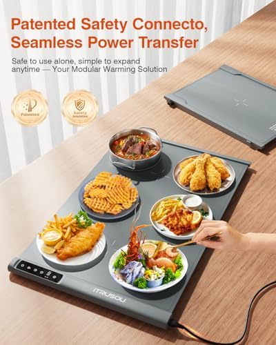 Food Warming Mat 25.2x16 - Extendable Roll-Up Electric Warming Tray with 7 Temp Settings, 99H Timer, alternate view 5