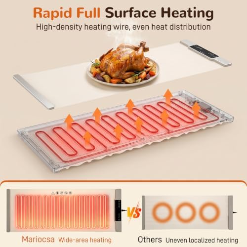 Food Warming Mat 35.4"x13.4", Fast Heating Warming Mat for Food, alternate view 4