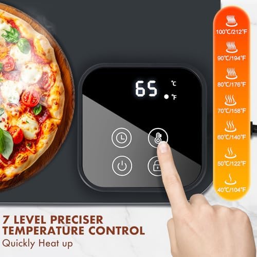Food Warming Mat - 47.24''x15.75'' Food Warmer, 7-Temp Adjustable Fast Heating, Heat Meals/Keep Food Warm, alternate view 4