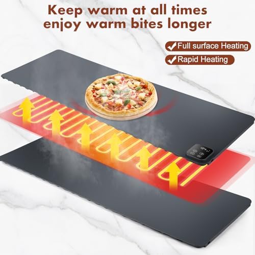 Food Warming Mat - 47.24''x15.75'' Food Warmer, 7-Temp Adjustable Fast Heating, Heat Meals/Keep Food Warm, alternate view 5