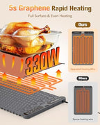 Food Warming Mat, 5s Fast Heating, Electric Warming Tray with 7 Temp 8 Timer Settings, Rollable & Portable Food, alternate