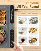 Food Warming Mat, 5s Fast Heating, Electric Warming Tray with 7 Temp 8 Timer Settings, Rollable & Portable Food, alternate