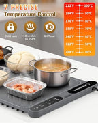 Food Warming Mat, 5s Fast Heating, Electric Warming Tray with 7 Temp 8 Timer Settings, Rollable & Portable Food, alternate