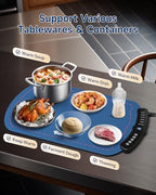 Food Warming Mat,7 Temp,4H Timer, Roll Heat Pad, Thermochromic Line, alternate view 5