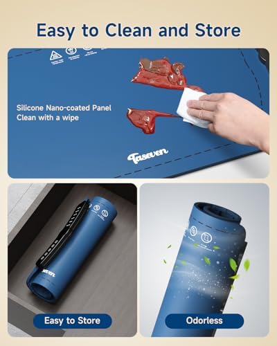 Food Warming Mat,7 Temp,4H Timer, Roll Heat Pad, Thermochromic Line, alternate view 6