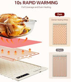 Food Warming Mat,7 Temp,4H Timer, Thermochromic Line, Kids Lock, White in White, alternate view 5
