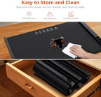 Food Warming Mat, 7 Temp & 6H Timer, Expandable, 2-Piece, 42"x16", Black in Black, alternate view 6
