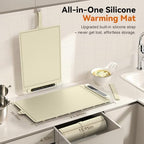 Food Warming Mat Electric Tray: Adjustable Silicone Heating Pad with 3 Temperature Settings 4 Timer Function, alternate view