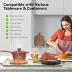 Food Warming Mat Electric Tray: Adjustable Silicone Heating Pad with 3 Temperature Settings 4 Timer Function, alternate view