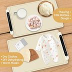 Food Warming Mat Electric Tray: Adjustable Silicone Heating Pad with 3 Temperature Settings 4 Timer Function, alternate view