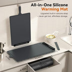 Food Warming Mat Electric Tray: Adjustable Silicone Heating Pad with 3 Temperature Settings 4 Timer Function, alternate view