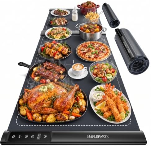 Food Warming Mat, Expandable 25"‐42" Electric Warming Tray