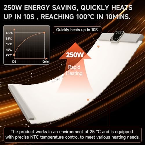 Food Warming Mat for Buffet, Electric Warming Tray, Silicone Heating Mat with 5 Temperature Levels& Auto, alternate view 5