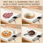 Food Warming Mat for Buffet, Electric Warming Tray, Silicone Heating Mat with 5 Temperature Levels& Auto, alternate view 6
