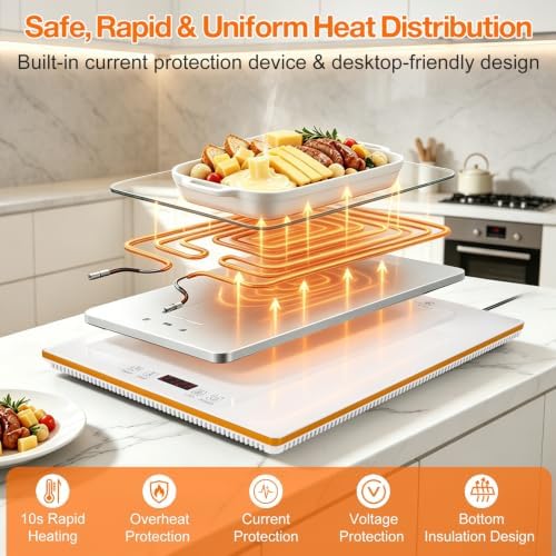 Food Warming Tray for Parties, 70"x15" Lage Electric Warming Trays for Food with 10 Temp & 6 Hours Timer, alternate view 5