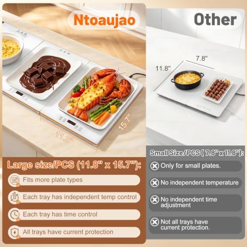 Food Warming Tray for Parties, 70"x15" Lage Electric Warming Trays for Food with 10 Temp & 6 Hours Timer, alternate view 7