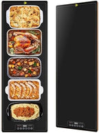 Food Warming Tray for Parties Buffet, 40"x14" Extra Large Long Glass Top Electric Warmer Mat with 9 Temp