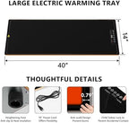 Food Warming Tray for Parties Buffet, 40"x14" Extra Large Long Glass Top Electric Warmer Mat with 9 Temp, alternate view 3