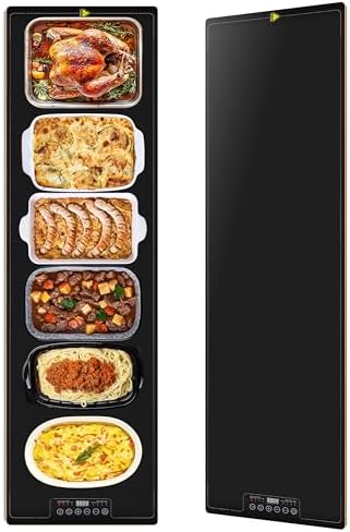 Food Warming Tray for Parties Buffet, 47"x14" Extra Large Warmer Mat with 9 Level Temperature, Thermostat and