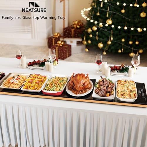 Food Warming Tray for Parties Buffet, 47"x14" Extra Large Warmer Mat with 9 Level Temperature, Thermostat and, alternate view