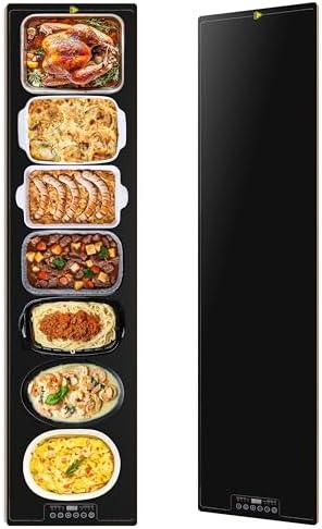 Food Warming Tray for Parties Buffet, 55"x14" Extra Large Warmer Mat with 9 Level Temperature, Thermostat and