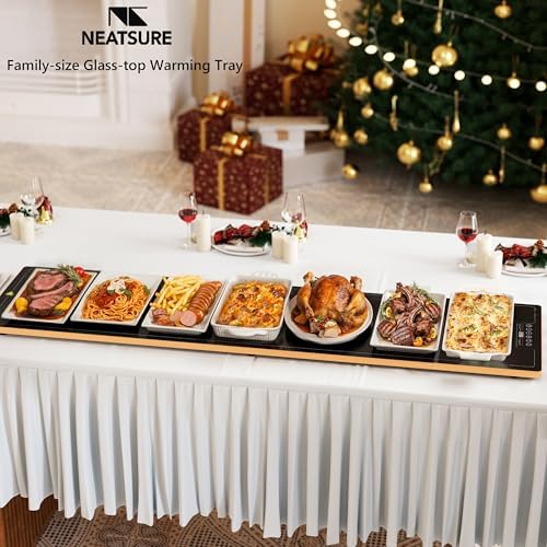 Food Warming Tray for Parties Buffet, 55"x14" Extra Large Warmer Mat with 9 Level Temperature, Thermostat and, alternate view