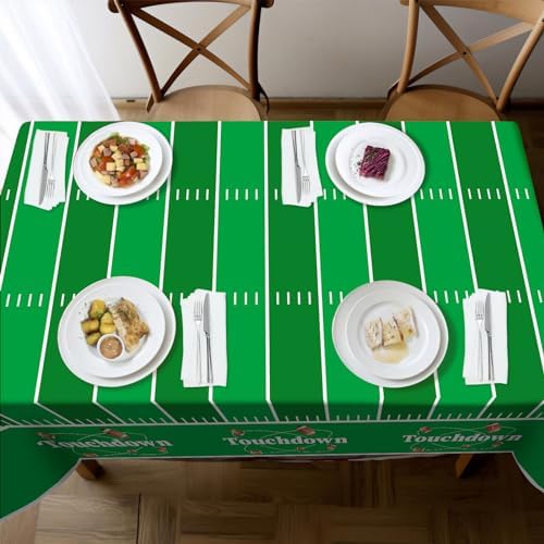Football Party Decorations,3 Pack Football Tablecloth Disposable Plastic Tablecloth 54" X 108" Plastic Table, alternate view