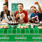 Football Party Decorations,3 Pack Football Tablecloth Disposable Plastic Tablecloth 54" X 108" Plastic Table, alternate view