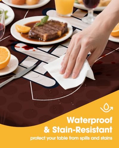 Football Plastic Table Cloth Disposable, 4 Pack, 54 x 108 in, alternate view 3