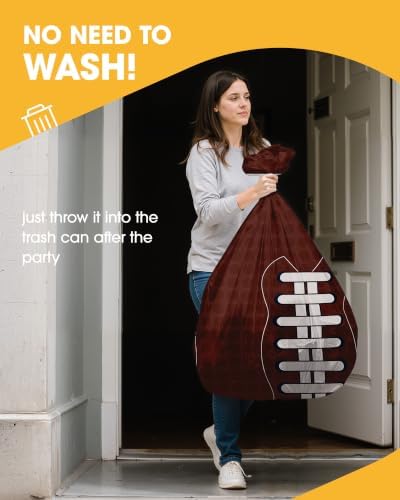 Football Plastic Table Cloth Disposable, 4 Pack, 54 x 108 in, alternate view 5