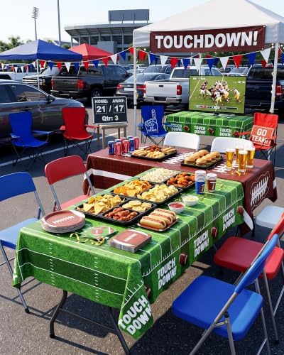 Football Plastic Table Cloth Disposable, 4 Pack, 54 x 108 in, alternate view 7