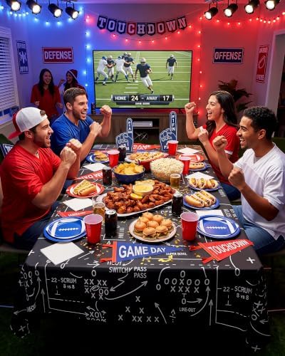Football Plastic Table Cloth Disposable 54x108 3 Pack Table Cover, alternate view 6
