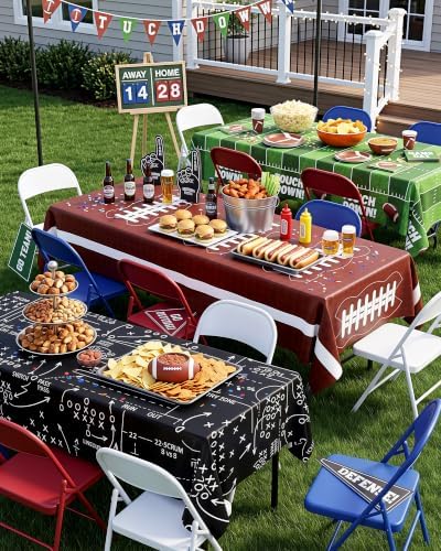 Football Plastic Table Cloth Disposable 54x108 3 Pack Table Cover, alternate view 7