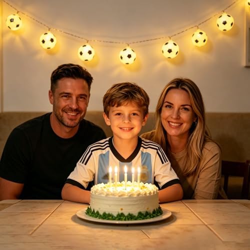 Football String Lights, 10FT 20LED Soccer Ball Fairy Lights for Party Decor, alternate view 2