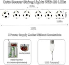 Football String Lights, 10FT 20LED Soccer Ball Fairy Lights for Party Decor, alternate view 3