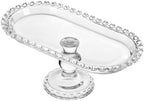 Footed Fruit Serving Tray: 9.7" European Style Dessert Display Platter for Fruits Snacks and Appetizers