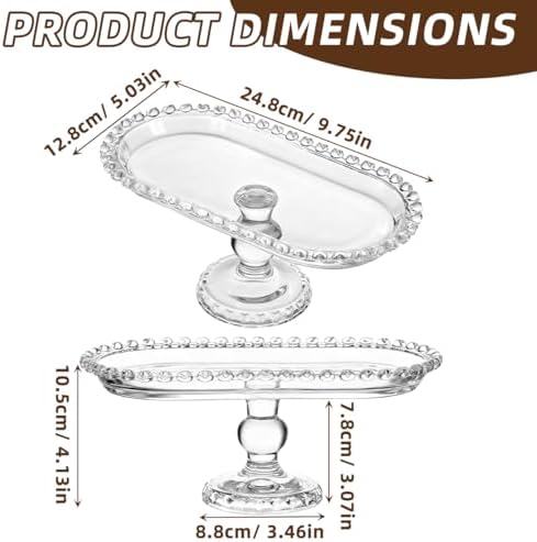 Footed Fruit Serving Tray: 9.7" European Style Dessert Display Platter for Fruits Snacks and Appetizers, alternate view 2