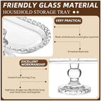 Footed Fruit Serving Tray: 9.7" European Style Dessert Display Platter for Fruits Snacks and Appetizers, alternate view 3