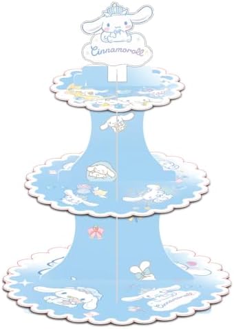 for Cinnamoroll Themed Party Supplies and Decorations, a Three-Tiered Cupcake Stand, a Display Stand for