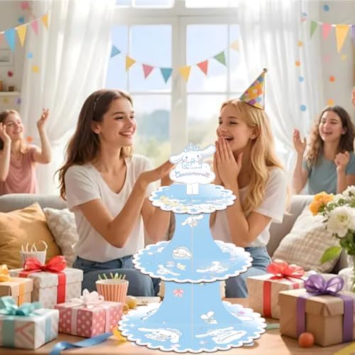 for Cinnamoroll Themed Party Supplies and Decorations, a Three-Tiered Cupcake Stand, a Display Stand for, alternate view 6