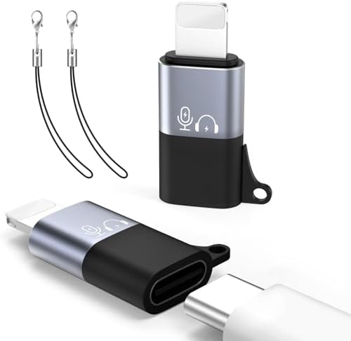 for DJI Mic Mini USB C to Lightning Audio Adapter for iPhone, 2 Pack