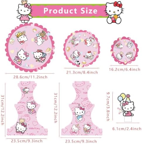 for kiity Themed Party Supplies and Decorations, a Three-Tiered Cupcake Stand, a Display Stand for Birthday, alternate view 3