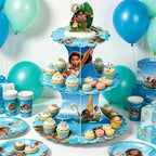 for moana Themed Party Supplies and Decorations, a Three-Tiered Cupcake Stand, a Display Stand for Birthday, alternate view 2