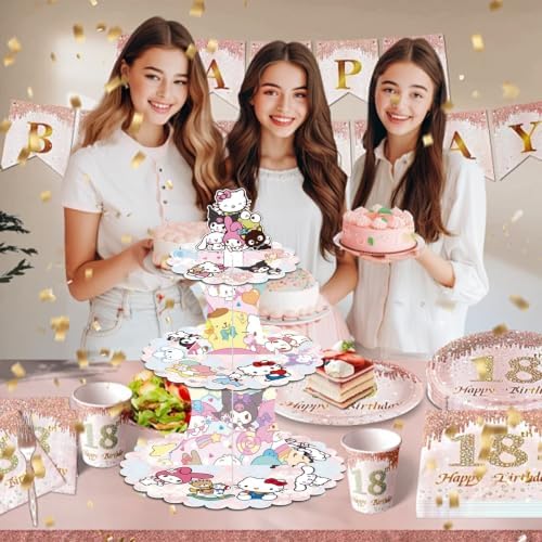 for sanruo Themed Party Supplies and Decorations, a Three-Tiered Cupcake Stand, a Display Stand for Birthday, alternate view