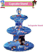 for Sonic Themed Party Supplies and Decorations, a Three-Tiered Cupcake Stand, a Display Stand for Birthday, alternate view 4