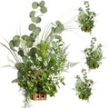 Free-Standing Wedding Aisle Runner Flowers, White Green, 4pcs in Gr-variety Greenery