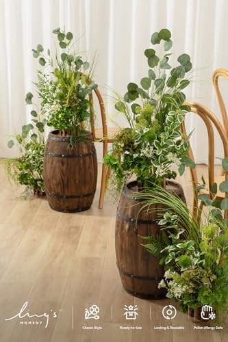 Free-Standing Wedding Aisle Runner Flowers, White Green, 4pcs in Gr-variety Greenery, alternate view 2