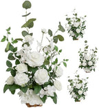 Free-Standing Wedding Aisle Runner Flowers, White Sage, 4pcs in Wht-white & Sage